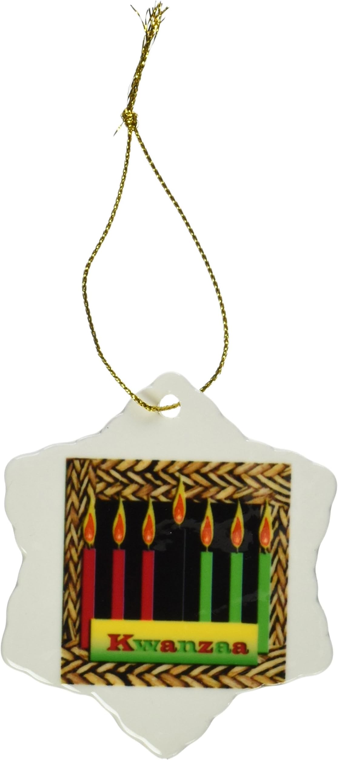 Beverly Turner Photography Candles of Kwanzaa Snowflake Porcelain Ornament, 3-Inch
