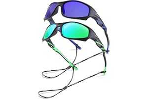 GLARDEFE Kids Youth Baseball Sunglasses – Unbreakable Flexible Polarized Sports Sunglasses with Strap for Boys Girls Age 4-12