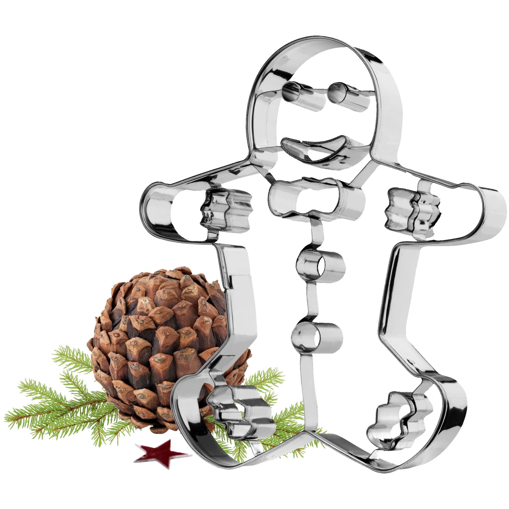 KADAX Stainless Steel Cookie Cutters for Baking, Biscuits, Gingerbread, Christmas, Cake Decorations, Cookie Moulds, Cookie Cutters, Various Shapes (Gingerbread Figure)