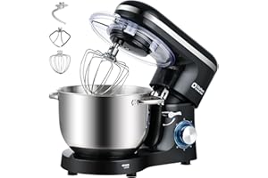 Kitchen in the box Stand Mixer, 6.5QT Kitchen Mixer, 6-Speed 660W Dough Mixer with Egg Whisk,Dough Hook,Beater for Home Bakin