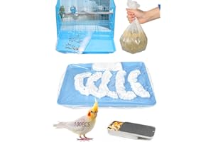 Niwaes Disposable Bird Cage Liners - Clear Plastic Parakeet Liner Bags - 100 Pcs Universal Film for Finches, Canaries, Cockatiels