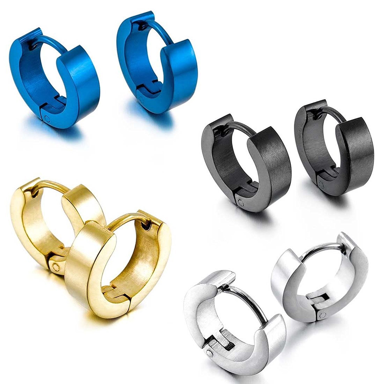 Aro Hoop Pendientes Conjunto TOOGOO R Acero Inoxidable Semental Aro Hoop Huggie