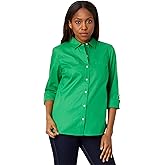 Tommy Hilfiger Womens Button Down Long Sleeve Collared Shirt with Chest Pocket