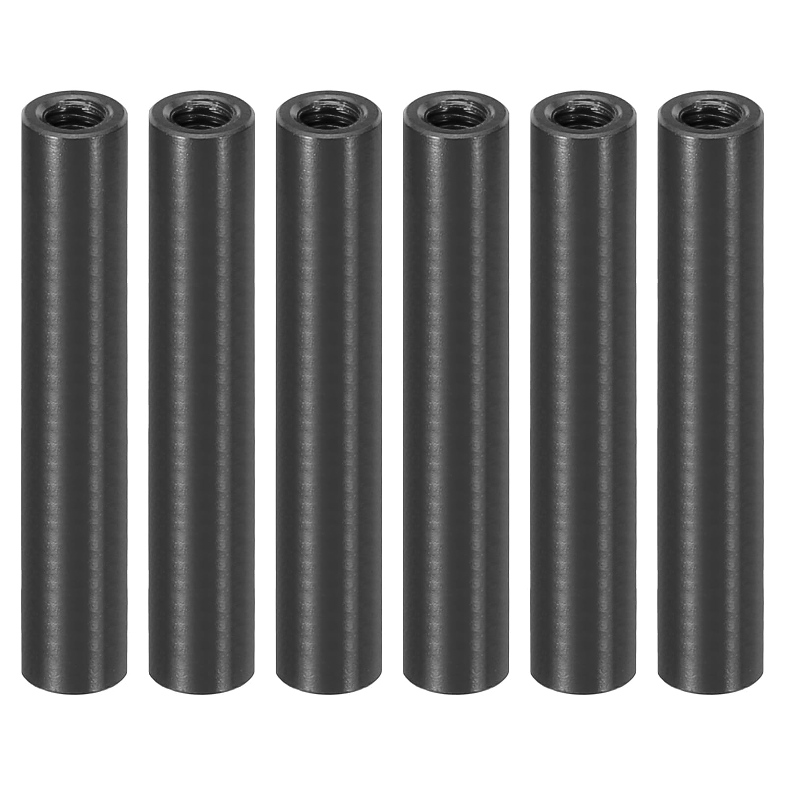 PATIKIL 6pcs M3 Metal Threaded Standoff Spacer Nuts, Round Aluminum Spacers Female Coupling Screws, 1/8" ID x 3/16" OD, Black, (30mm L) โ image 1
