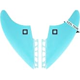 Surf Squared Twin, Thruster or Quad Fin Set - Solid Fiberglass for Lightweight Durability &amp; Top Performance - Compatible with Futures Single Tab Surfboards