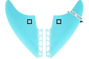 Surf Squared Twin, Thruster or Quad Fin Set - Solid Fiberglass for Lightweight Durability & Top Performance - Compatible with Futures Single Tab Surfboards