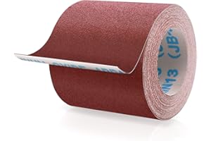 SIJDIEE 80 Grit Sandpaper roll, 4 Inch x 32.8 Foot Cut-to-Length Aluminum Oxide Emery Cloth Sand Paper Roll, Wet Dry Sandpaper for Drum Sanders, Metal Wood Furniture Automotive Polishing, Car Sanding