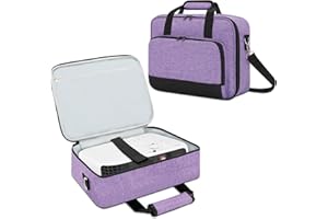 DOKSMERIA Projector Carrying Case, Projector Bag with Accessories Storage Pockets & Adjustable Shoulder Straps, Portable Carrying Bag Compatible with Epson BenQ ViewSonic and Most Mini Projectors