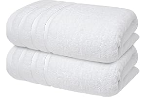 Infinitee Xclusives 100% Cotton Luxury Bath Towels Set of 2 (27x54 Inches) (Brilliant White, Bath Towels - Pack 2)