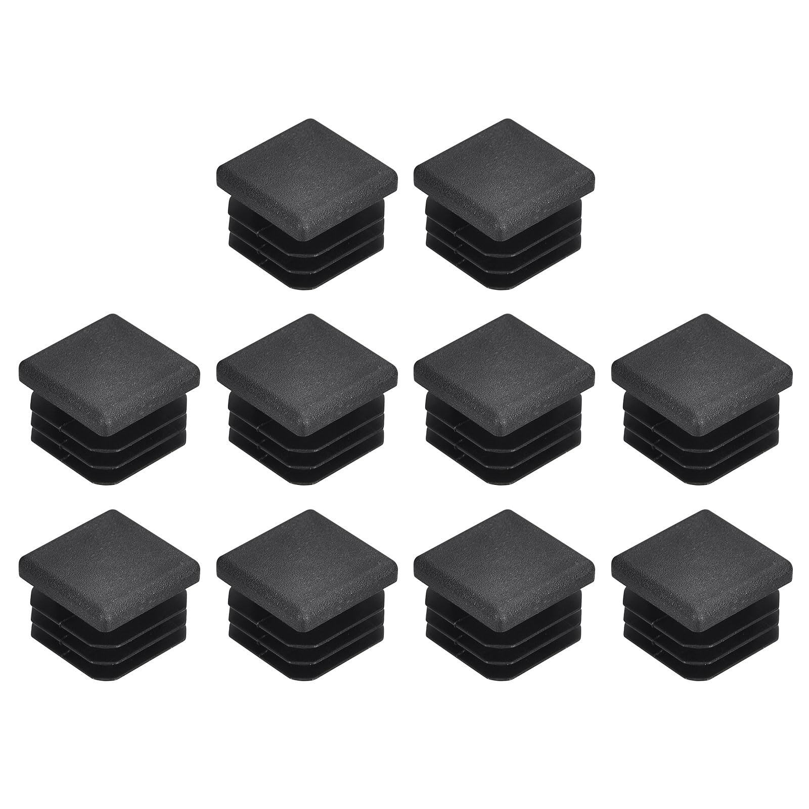 uxcell 30Pcs 20mmx20mm(0.79inch) Plastic Tubing Plug Square Post End Caps for Handrail Stair Newel Guardrail Tube Black