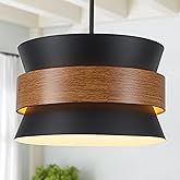 Yarlkav 5 Light Large Farmhouse Chandelier, Black Vintage Industrial Light Fixture, Rustic Round Coastal Pendant Light Adjust