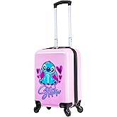 Disney Stitch Suitcase Set or Individual, Hard Shell Suitcase with Wheels 28L, 50L or 91L, 4 Wheels (Pink Stitch Small)