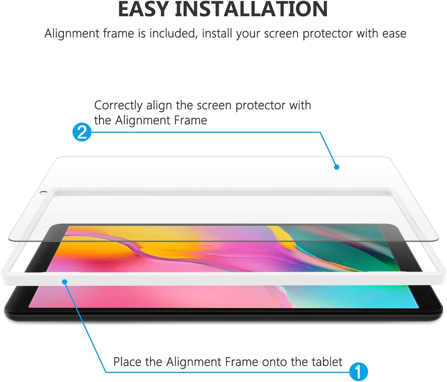 [2-Pack] Screen Protector Compatible with Galaxy Tab A 10.1 2019, SPARIN Tempered Glass Screen Protector Compatible with Samsung Galaxy Tab A 10.1 SM-T515/T510