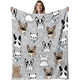 French Bulldog Blanket Gifts for Women, French Bulldog Blanket for Boys, Cozy Frenchie Blankets for Dog Lovers Owners, Flannel Warm Blankets for Sofa, Couch,Gifts for Christmas Thanksgiving 40x50 in