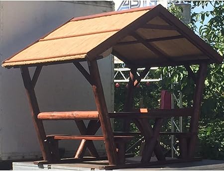 Pavillon Uberdacht Sitzgruppe Mit Ca 200x176cm Und Eine Hohe Von 237cm Pfosten Fur Sichtschutzwande Elementhalter Gartenpfosten Zaunpfosten Amazon De Garten