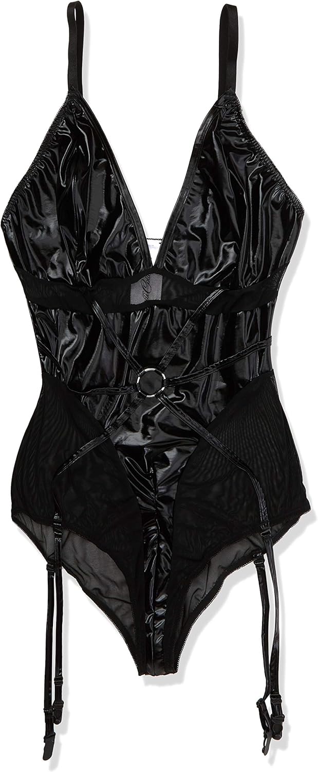 Cottelli Collection Sexy Lingerie Shaper Bondage Body with Open Cups, X-Large, Black (Nero 001), XL
