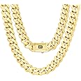 Nuragold 10k Real Yellow Gold Royal Monaco 20mm Miami Cuban Link Necklace (24"-30") Italian Jewelry for Men