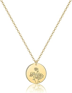 Birthflower Pendant Birth Flower Necklace Birth Flower Jewelry Gold Engraved Necklace Birth Necklace Flower Pendant Birthday Gift Jewelry Monogram Name Necklaces Golden City Com Vn
