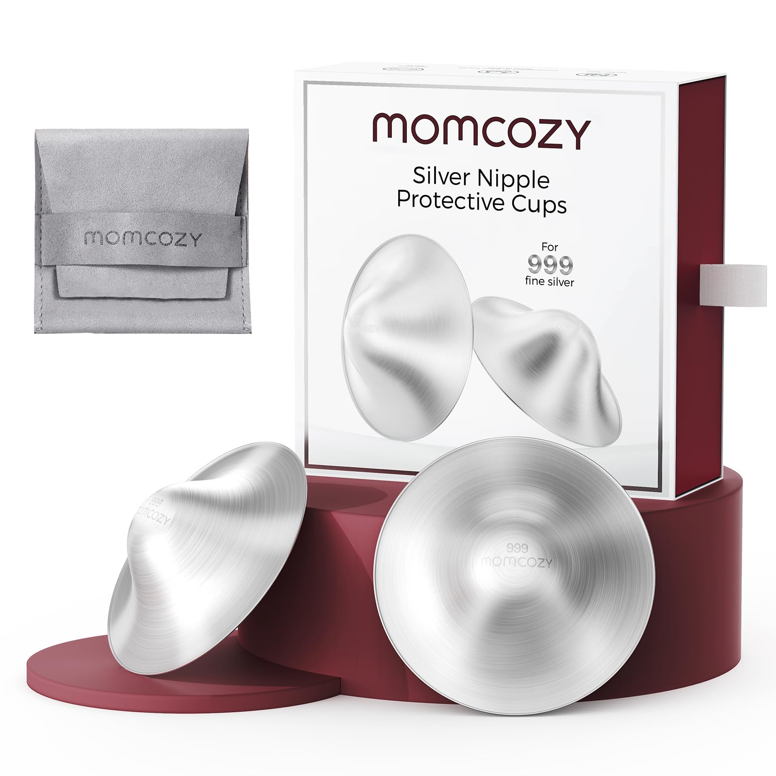 Photo 1 of Momcozy 999 Silver Nursing Cups, Hole-Free Design, 999 Silver Nipple Shields, Breastfeeding Essentials, Silver Nipple Shields for Breastfeeding Newborns, Metal Nipple Shields, Regular Size
