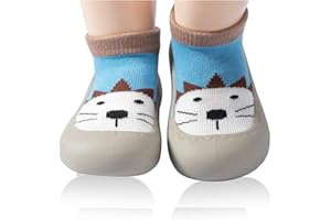 SEBELLST Baby Boy Sock Shoes Animal Rubber Sole Non-Skid Indoor Slipper Infant Boys First Walking Floor Slipper Toddler Soft Sole Cotton Mesh Slipper Breathable Lightwewight Baby Shoes