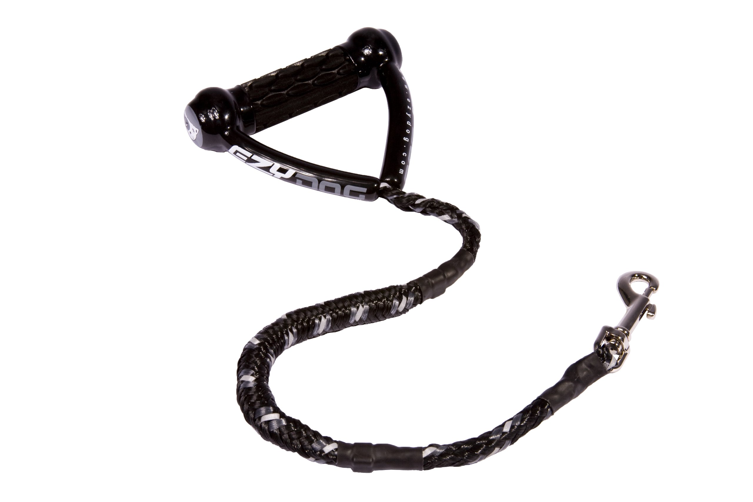 EzyDog Cujo Dog Lead | EVA Handle, Lead for Large Dogs, Heavy Duty, 680KG Break Tested, Traffic Control, Strong Ski Rope Material, Snap Clip (25 inch, Black)