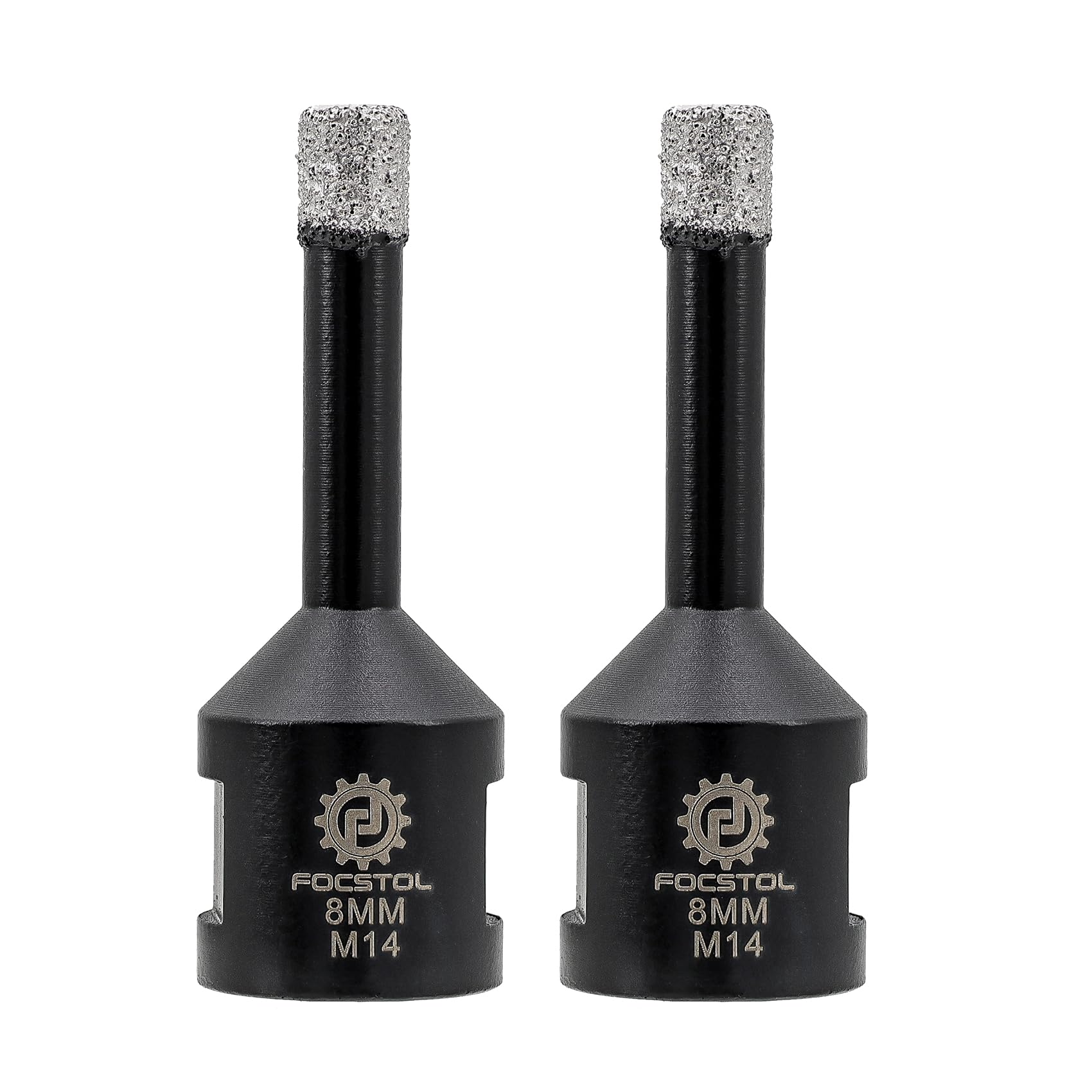 FOCSTOL Diamond Core Drill Bit - 2pcs 8mm Diamond Hole Saw for Porcelain Ceramic Tile Marble Granite Quartz M14 Thread — image 1