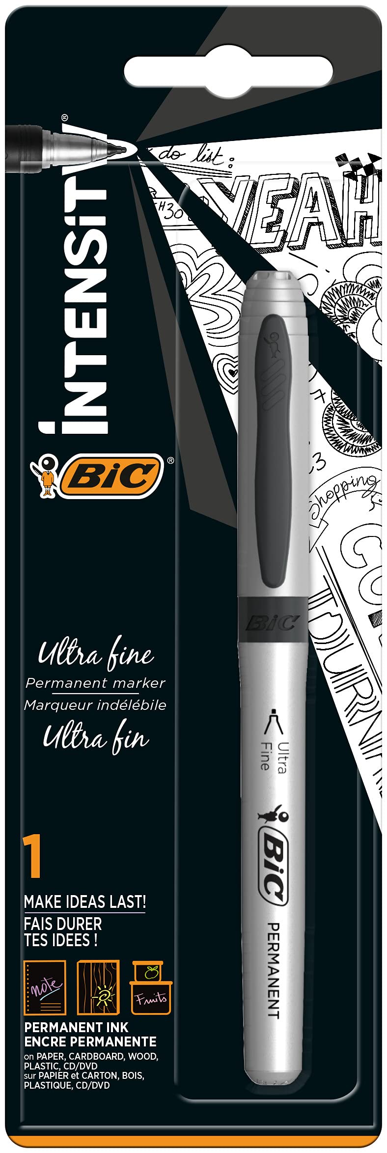 Bic Marker Permanentny Grip CD Czarny, black