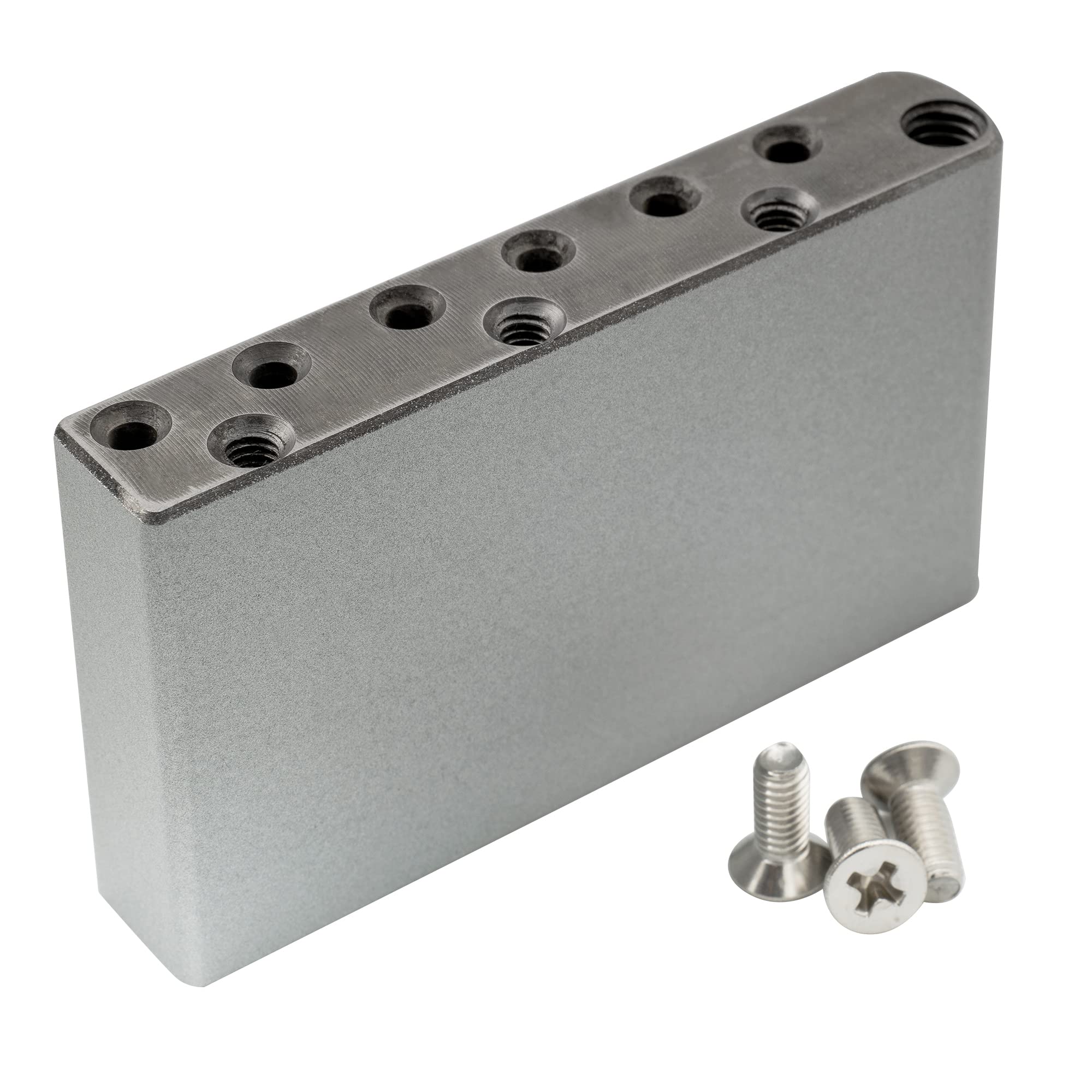Musiclily Ultra 52.5mm(2-1/16 inch) String Spacing Full Solid Steel Tremolo Block for China and Indonesia made Squier Standard Series Electric Guitar Bridge, 40mm Tall