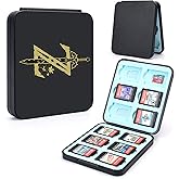 DLseego Zelda Sword Game Case for Switch Lite/Switch/Switch OLED, 12 Slots Game Cards Holder and 12 Micro SD Card Slots, Cartoon Portable Game Card Storage Cartridge Box -- Black