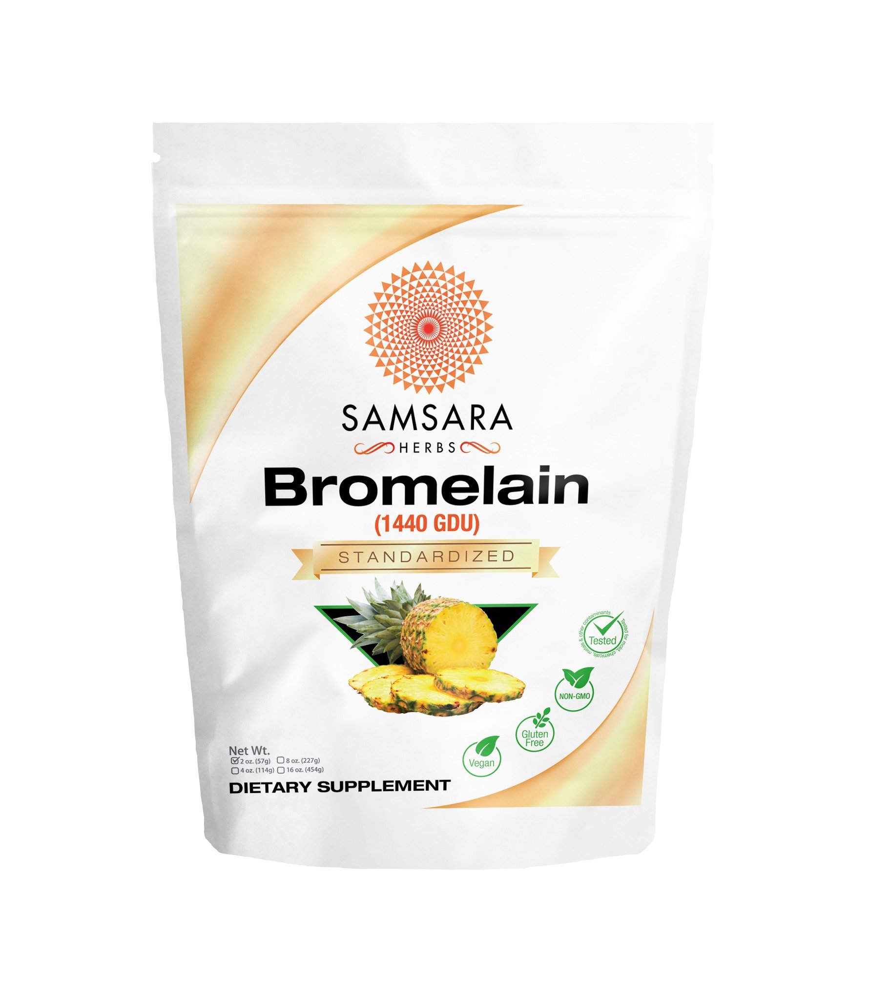 Buy Samsara s Bromelain Extract Powder (2oz/57g) 1440 GDU