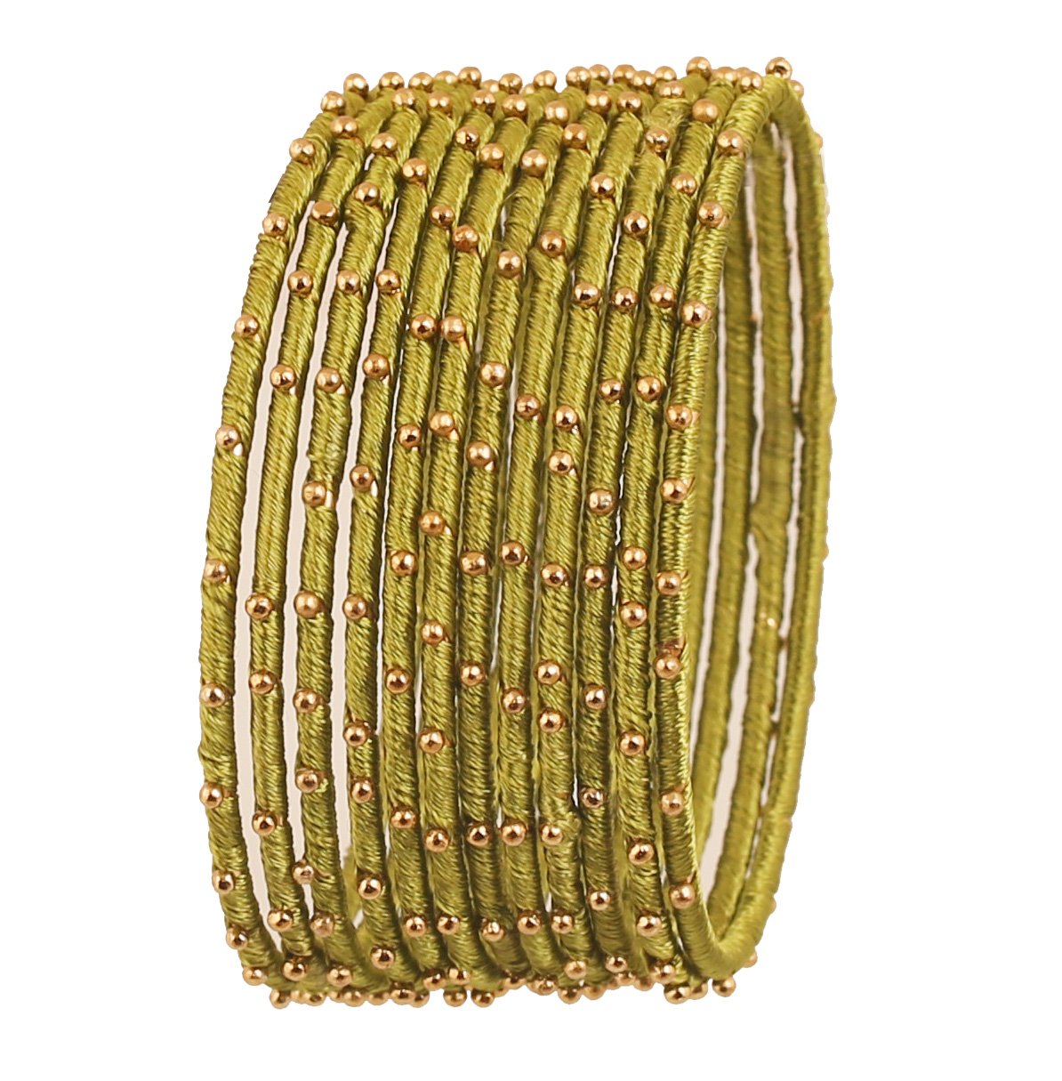 Touchstone New Colorful Bangle Collection Indian Bollywood Exclusive Golden Glaze Henna Designer Jewelry Special Large Size Bangle Bracelets. Set of 12 for Women. — image 1