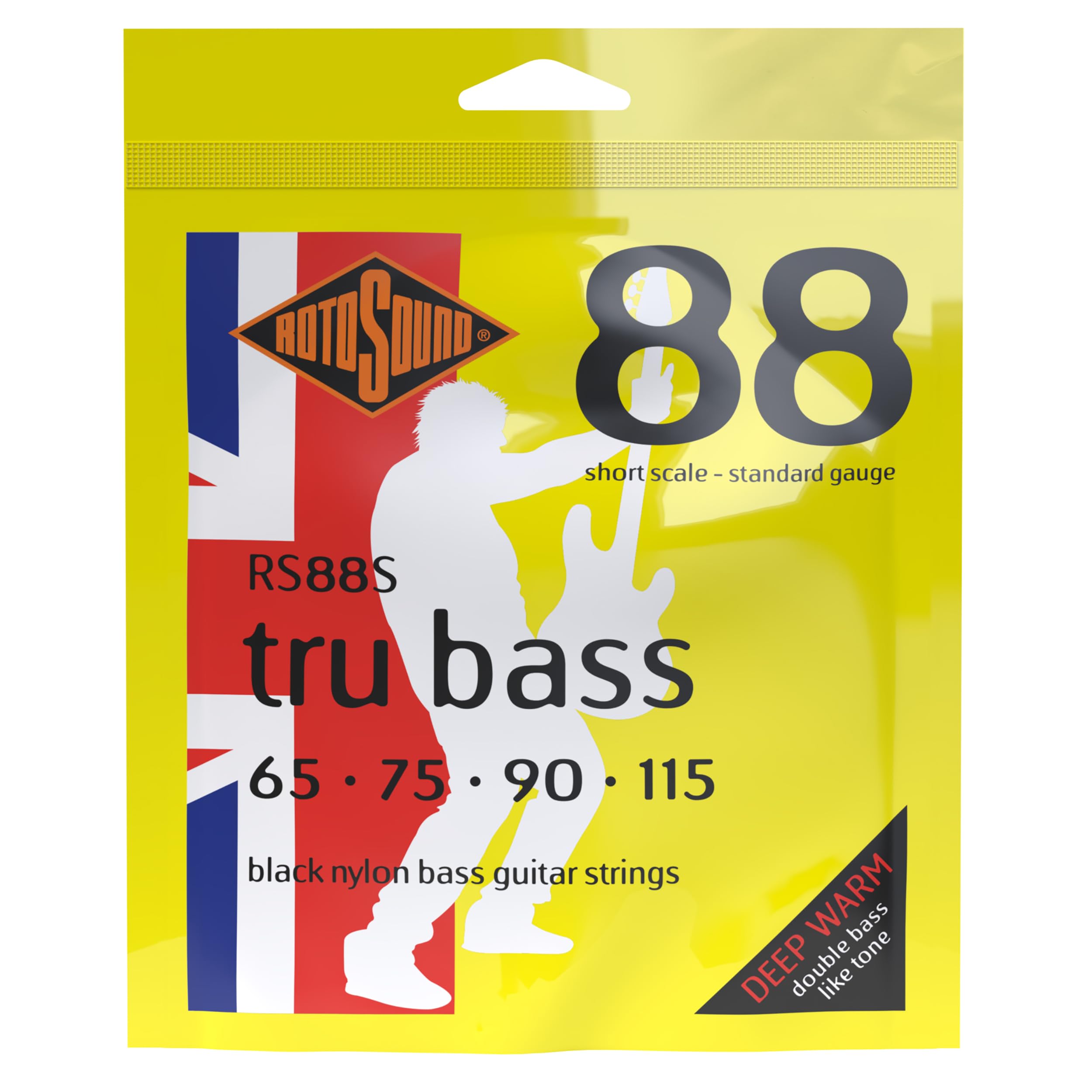 Rotosound RS88S Black Nylon Standard Gauge Flatwound Bass Strings Short Scale (65 75 90 115)