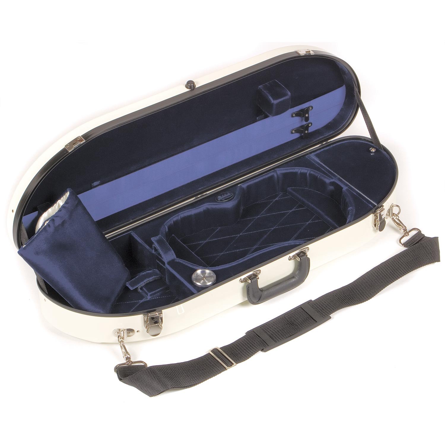 Bobelock 1047FV White Fiberglass 4/4 Violin Case with Blue Velvet