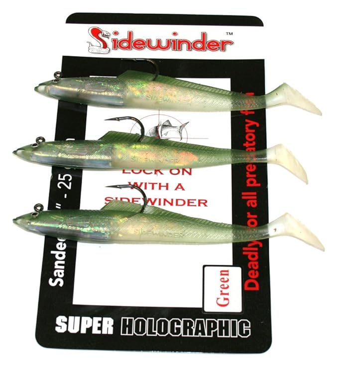 Sidewinder Sandeels Green 6"" Sea Fishing Lures Amazon.co.uk Sports