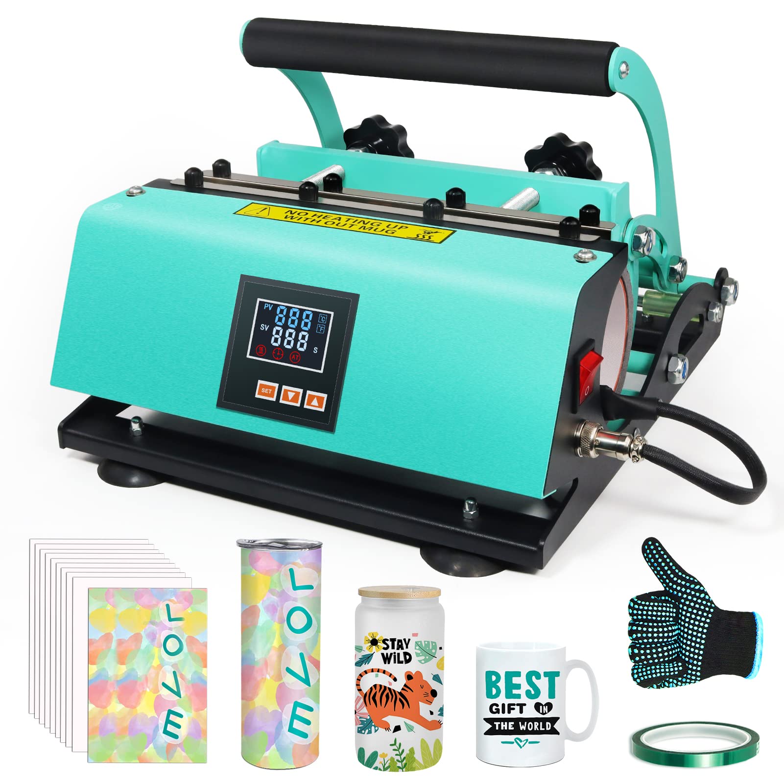 Photo 1 of **PARTS ONLY - DOES NOT HEAT UP**Realkant Tumbler Heat Press Machine, 110V Tumbler Press for 20OZ 30OZ Sublimation Skinny Straight Tumblers Glass Jar & 11-15OZ Mugs, Mug Tumbler Press with 20pcs Paper Heat Tape Gloves As Gift