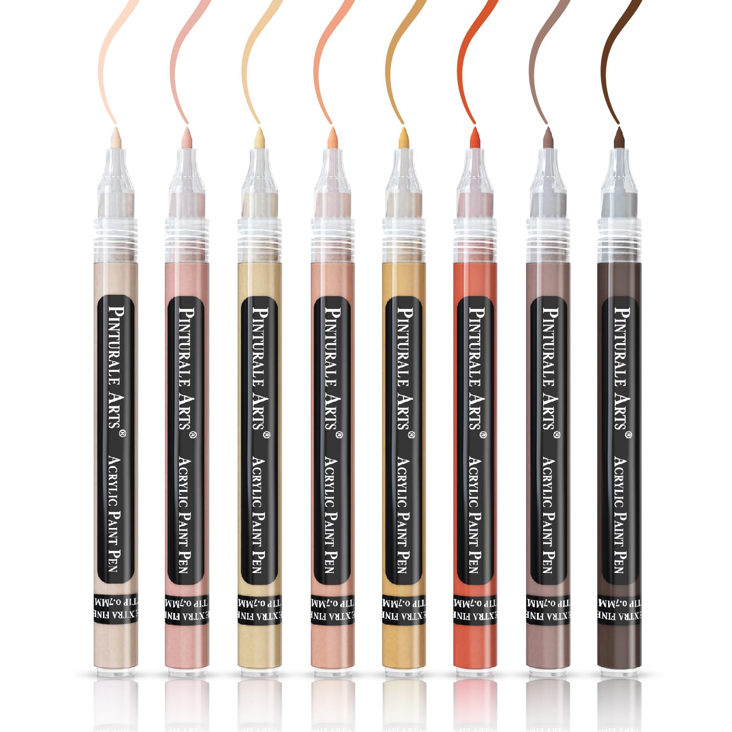 Photo 1 of Pinturale Arts® 8 Acrylic Paint Markers Skin Tone Fine Tip 0,7mm | Acrylic Paint Pens Skin Tones For Coloring, Ceramics, Rock Painting, Glass, Wood, Canvas, Metal