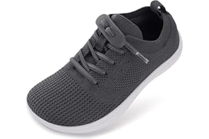 WHITIN Toddler/Little Kid Wide Barefoot Shoes | Slip on Zero Drop Minimalist Sneakers for Boys Girls | Adjustable No-Tie Lacing Design