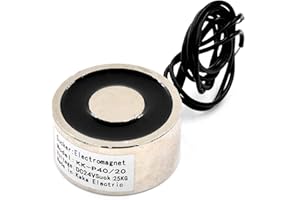 AKZYTUE DC 24V 250N 55LB/25KgSuction Holding sucker round electric Magnet Solenoid lifting cylinder Electromagnet 40 x 20mm