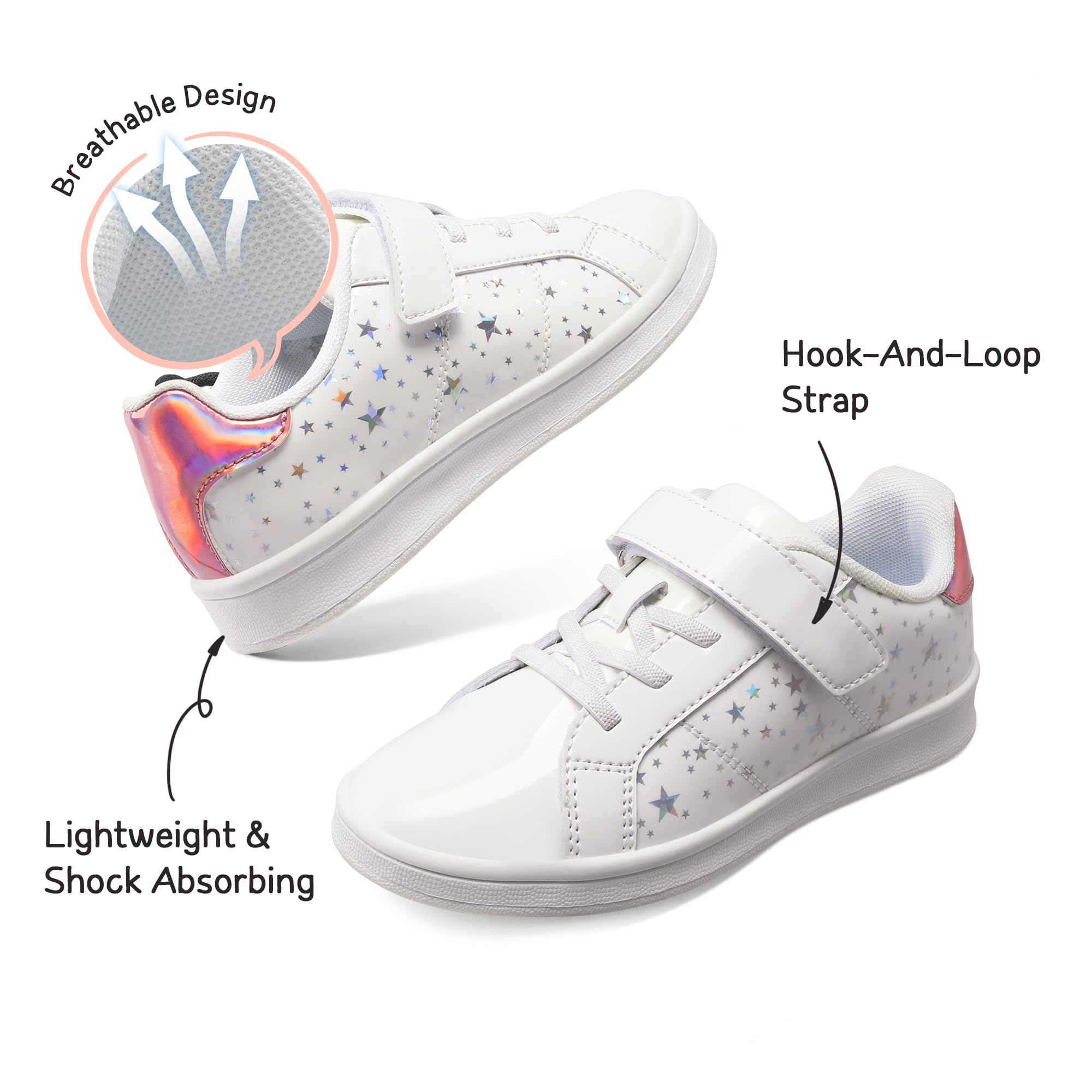 DREAM PAIRS Girls Boys Sneakers Tennis School Shoes Casual Walking Storybook Footwear for Little/Big Kids