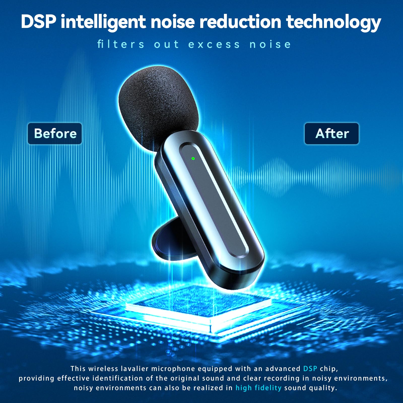 AWSENS 3 in 1 Wireless Lavalier Microphones for iPhone,Android,USB-C,Camera,Built-in Reduction ChipNoise,Plug-Play, 2.4G Ultra-Low Delay Mini Microphone for Interview/tiktok/Vlog/YouTube(3 MIC)