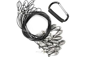 Volein Decoy Rigs Steel Cable with PVC Coated, 12-Pack Waterfowl Decoy Weights Anchors Rigging Kit