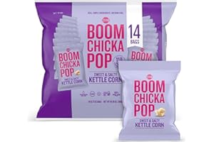 Angie's BOOMCHICKAPOP Sweet & Salty Kettle Corn Popcorn, 0.77 oz. Individual Bag, 14-Count