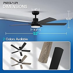 Ceiling Fan With Light 52-Inch, Remote Control