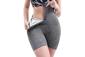AIMUGUI Body Shaper Sauna Slimming Pants Hot Thermo High Waist Fat Burning Sweat Capris Workout Shapers for Weight Loss