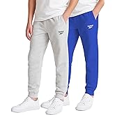 Reebok Boys Sweatpants - 2 Pack Performance Fleece Boys Joggers Athletic Pants with Elastic Waistband for Toddlers and Kids