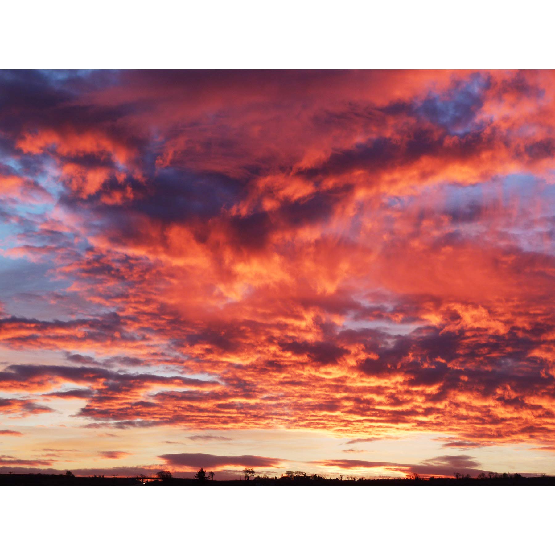 Artery8 Beautiful Sky Clouds Sunset Photo Premium Wall Art Canvas Print 18X24 Inch