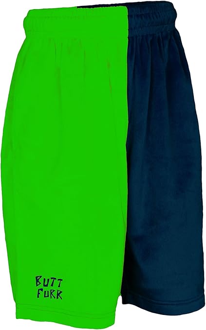 Amazon Com Butt Furr Shorts Navy Blue Lime Green Youth