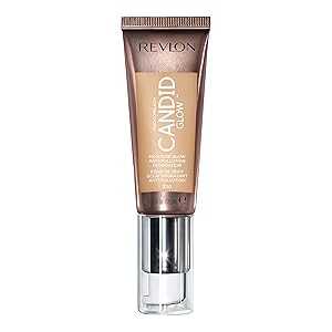 Revlon PhotoReady Candid Glow Moisture Glow Anti-Pollution Foundation with Vitamin E and Prickly Pear Oil, Anti-Blue Light Ingredients, without Parabens, Pthalates, and Fragrances, Tawny, 0.75 oz