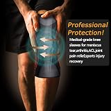 Gemschest 2 Pack Knee Support - Knee Compression Sleeves Size L for Men Women view 5