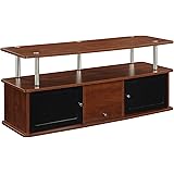 Convenience Concepts Designs2Go TV Stand with 3 Cabinets for Flat Panel TV's up to 50-Inch or 85-Pounds, Cherry